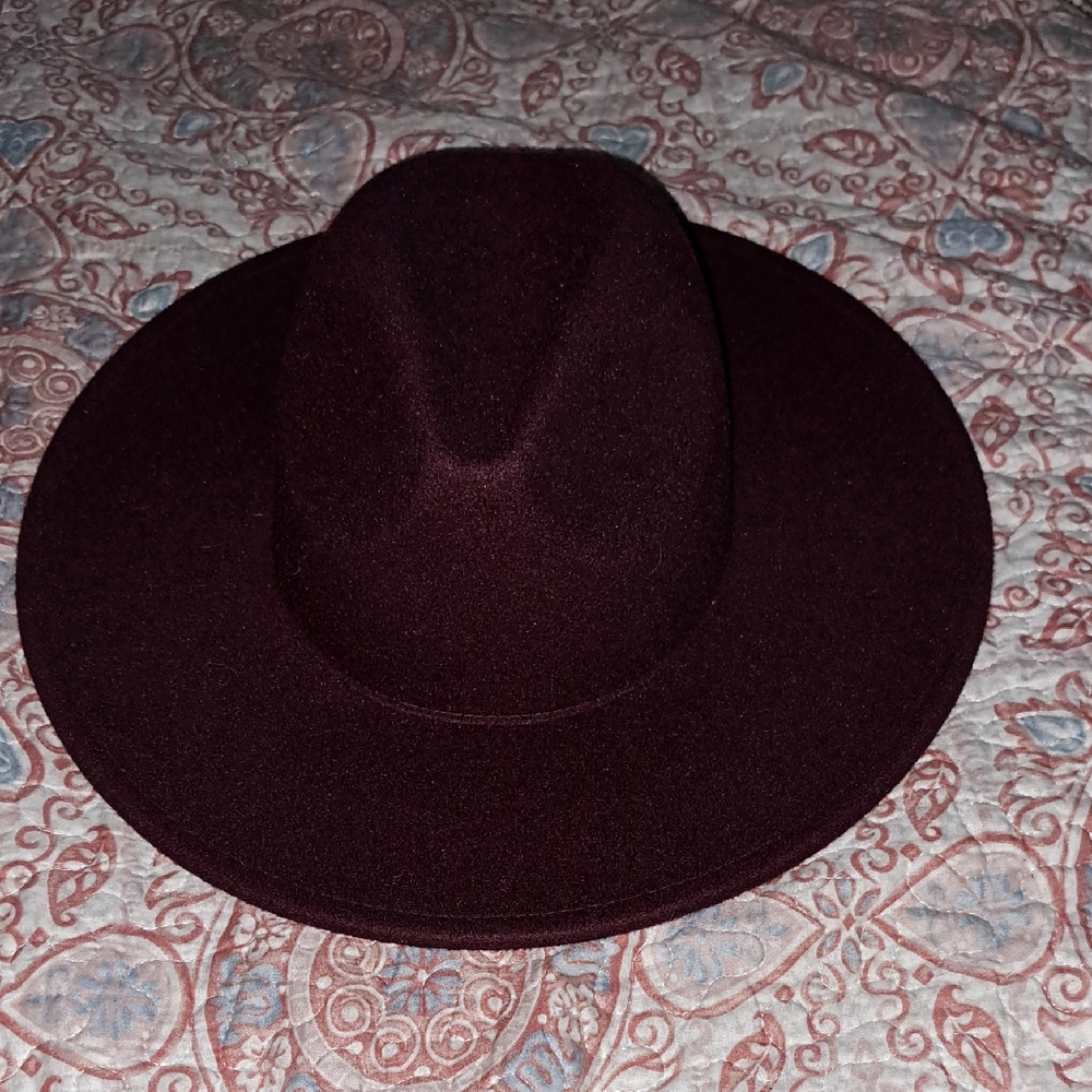 Free People Rich Burgundy Fedora Hat
